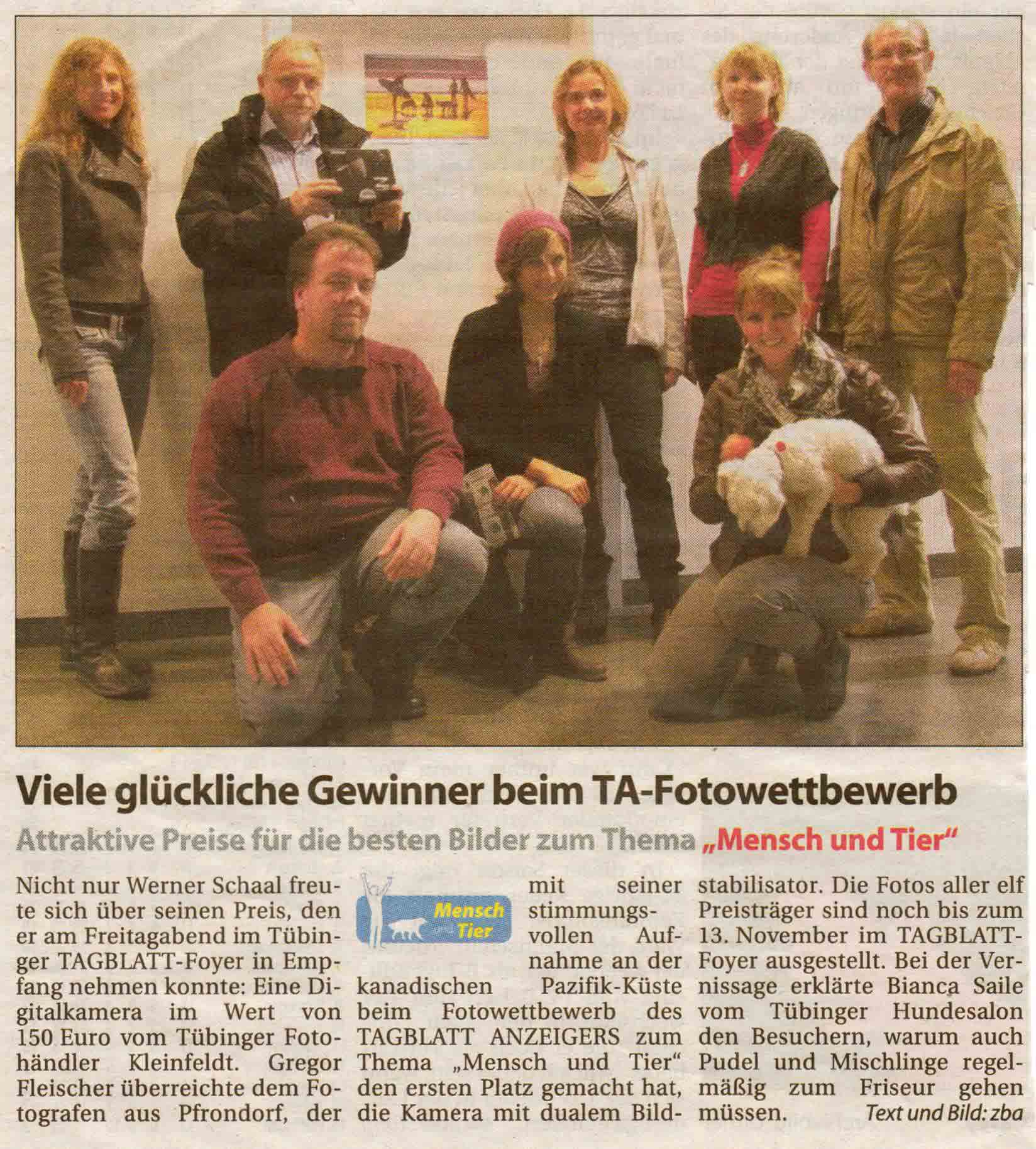 Artikel &uuml;ber einen Fotowettbewerb im Tagblatt Anzeiger vom Oktober 2010